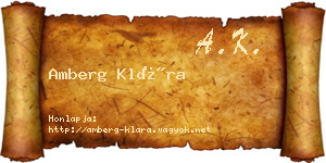 Amberg Klára névjegykártya
