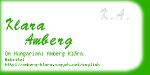 klara amberg business card